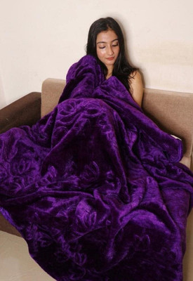 Retreat Solid Double AC Blanket for  Heavy Winter(Microfiber, Purple)