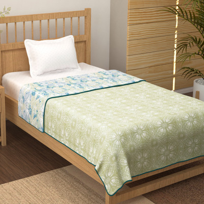 Story@home Printed Single AC Blanket for  AC Room(Cotton, Blue)