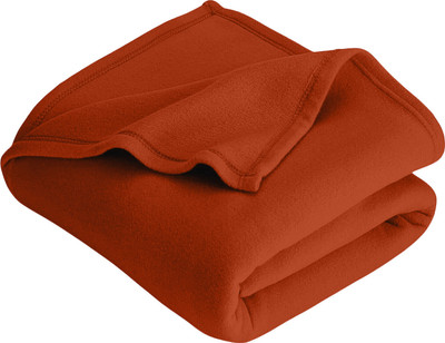 HOMIEE Solid Double Fleece Blanket for  Heavy Winter(Polyester, Orange)