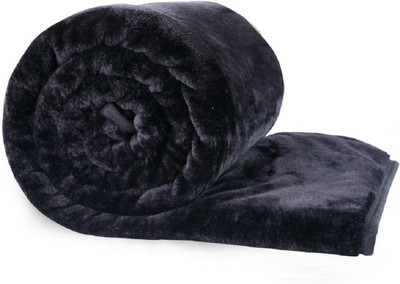 MFI Self Design Double Mink Blanket for  Heavy Winter(Microfiber, Grey)