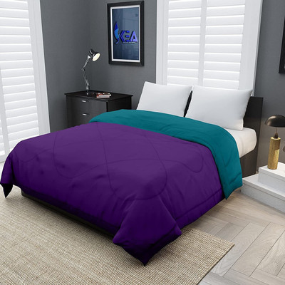 Relaxfeel Solid Single Comforter for  Heavy Winter(Poly Cotton, Purple & Teal)