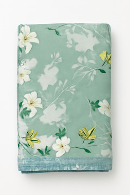 Comfort Shoppy Floral Single Comforter for  Mild Winter(Cotton, mint green, Green, White, Yellow)
