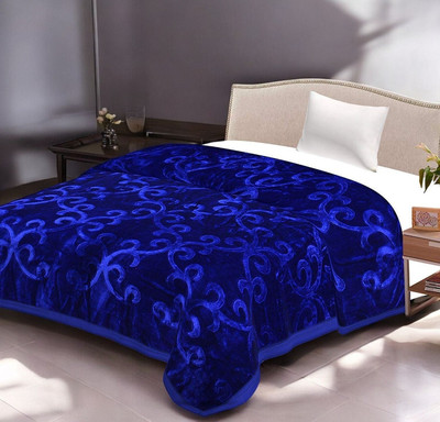 shree karni export Floral Single Mink Blanket for  Heavy Winter(Microfiber, Multicolor)
