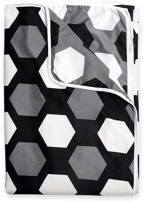 Divine Casa Geometric Double Dohar for  AC Room(Polyester, Black and Grey)