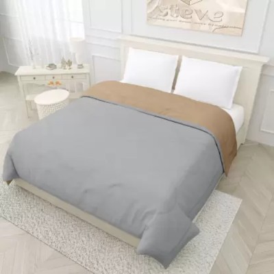 CRAZY WORLD Geometric Double Comforter for  Mild Winter(Poly Cotton, Beige, Grey)