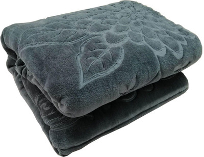 Shivam impex Solid Double Mink Blanket for  Heavy Winter(Microfiber, Grey)