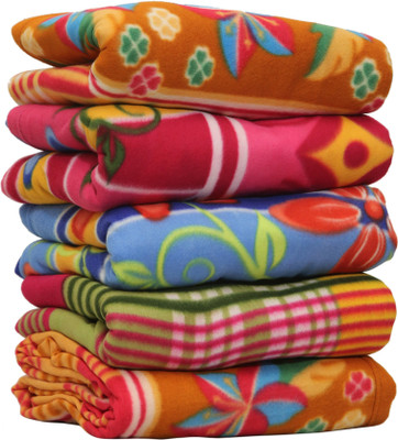Goyal's Printed Single Fleece Blanket for  AC Room(Polyester, Multicolor)