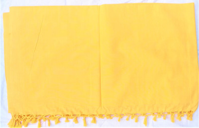 Aakriti Handloom Solid Single Top Sheet for  AC Room(Cotton, Yellow)
