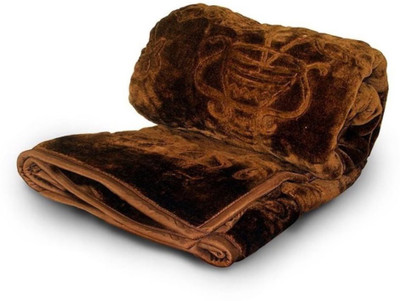 DORISTYLE Floral Single Mink Blanket for  Heavy Winter(Fur, Brown)