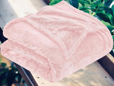 KIXTA Self Design Double AC Blanket for  AC Room(Microfiber, Pink)