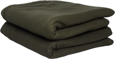 HOMIEE Solid Single Fleece Blanket for  Heavy Winter(Polyester, 2 Green)