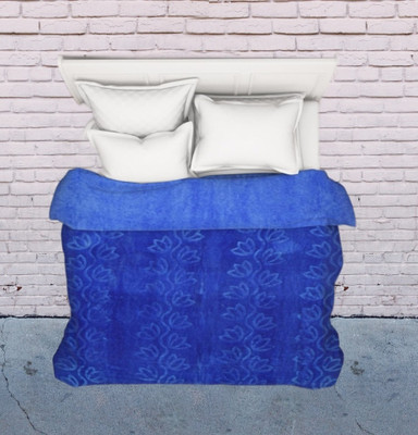 Shivam impex Solid Double Khes Blanket for  Heavy Winter(Microfiber, Blue)