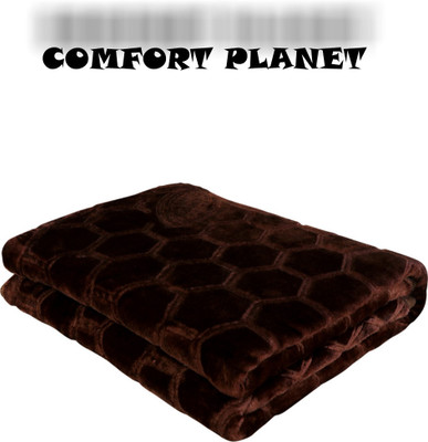 COMFORT PLANET Floral Double Mink Blanket for  Heavy Winter(Microfiber, Brown)