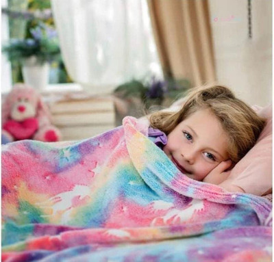 Butterthief 3D Printed Single AC Blanket for  AC Room(Microfiber, Light Pink)