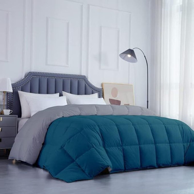 glaxy Solid Double Comforter for  AC Room(Microfiber, SILVER TEAL)