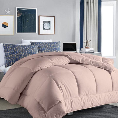 glaxy Solid Double Comforter for  AC Room(Microfiber, Peach)