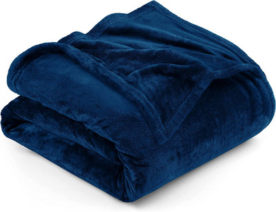 BSB HOME Solid Double AC Blanket for  Heavy Winter(Polyester, Blue)