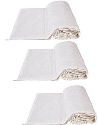 EthnicAlive Solid Single Top Sheet for  AC Room(Silk, White)