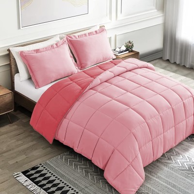 SnuglyBed Solid Double AC Blanket for  Heavy Winter(Polyester, Pink)