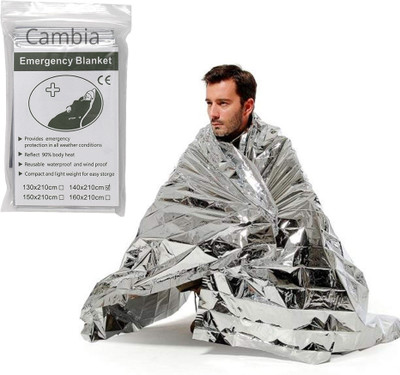 Cambia Solid Single Thermal Blanket for  Heavy Winter(Polyester, Silver)