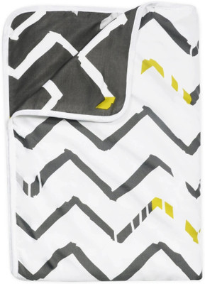 Divine Casa Printed Double Dohar for  AC Room(Microfiber, Grey and White)