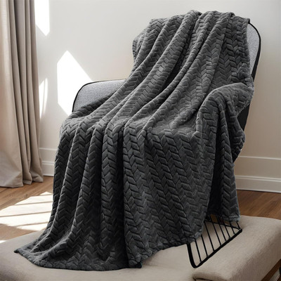 MORADO Geometric Single AC Blanket for  AC Room(Microfiber, Dark Grey)