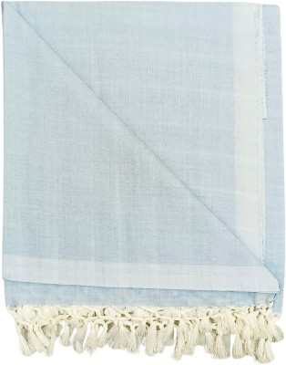 Bunkaartextiles Striped Single Comforter for  AC Room(Cotton, Blue white)