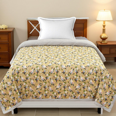 Razzai Solid Single AC Blanket for  AC Room(Microfiber, Gold)