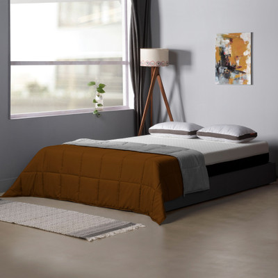 Sleepyhead Solid Double Comforter for  AC Room(Microfiber, Brown, Grey)