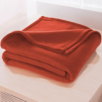 The Home Talk Solid Double Fleece Blanket for  AC Room(Polyester, Red)