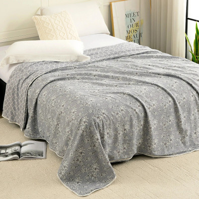 Story@home Printed Double AC Blanket for  AC Room(Cotton, Light Grey)