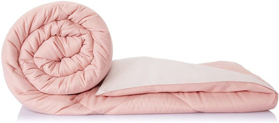 Convalexa Solid Single Comforter for  Heavy Winter(Microfiber, coral pink, gray)