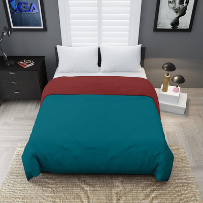 Relaxfeel Solid Single Comforter for  Heavy Winter(Poly Cotton, Teal & Maroon)