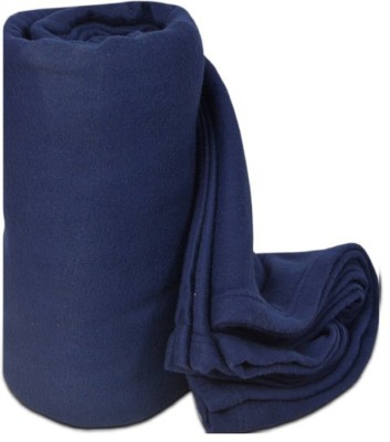 n g products Solid Single Fleece Blanket for  Mild Winter(Polyester, Blue)
