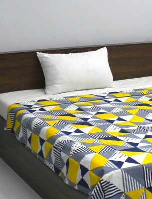 Rubix Home Abstract Single Dohar for  AC Room(Polyester, Yellow)