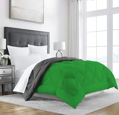 Texlux Solid Single Comforter for  Heavy Winter(Polyester, Grey : Green)