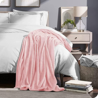 SANJU CORPORTION Solid Double AC Blanket for  AC Room(Microfiber, PINK 29)