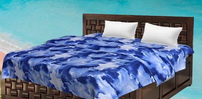 KIXTA Self Design Double AC Blanket for  AC Room(Microfiber, Blue)