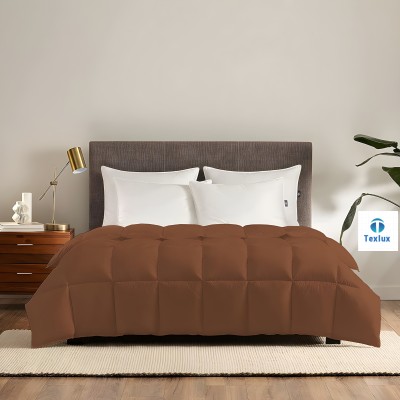 Texlux Solid Double Comforter for  Heavy Winter(Poly Cotton, Brown)