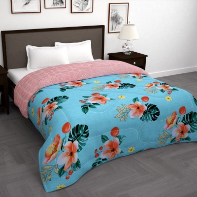 Story@home Printed Double Comforter for  AC Room(Polyester, Sky Blue)