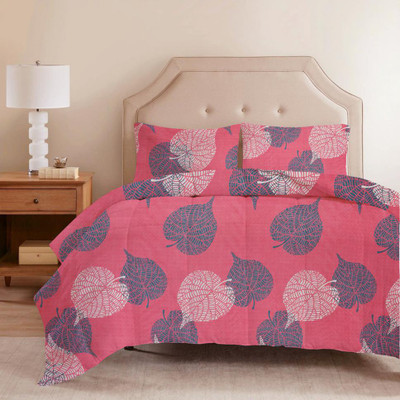 VAS COLLECTIONS Printed Double Comforter for  Heavy Winter(Microfiber, PINK-GREY)