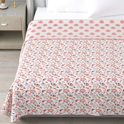 sabhya creation Floral King Dohar for  AC Room(Cotton, Pink)