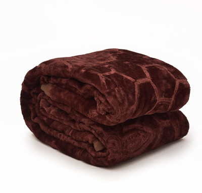 MFI Floral Single Mink Blanket for  Heavy Winter(Polyester, Brown)