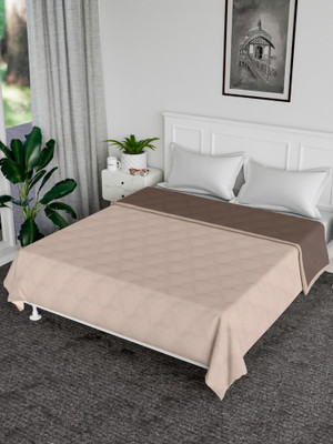 KUBER INDUSTRIES Solid Double Comforter for  Heavy Winter(Microfiber, Cream)