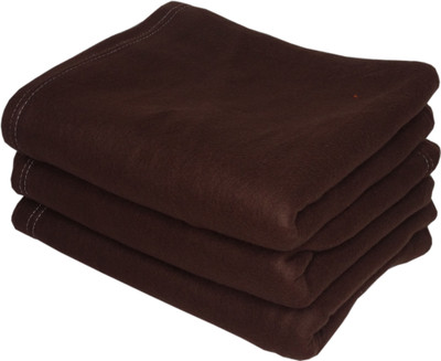 FERIHA Floral Single Fleece Blanket for  Mild Winter(Polyester, Brown)