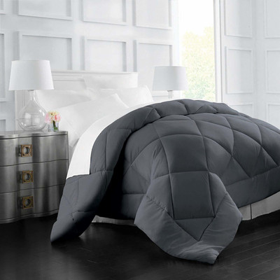 Jaipurlinen Solid Double Comforter for  AC Room(Polyester, Grey)