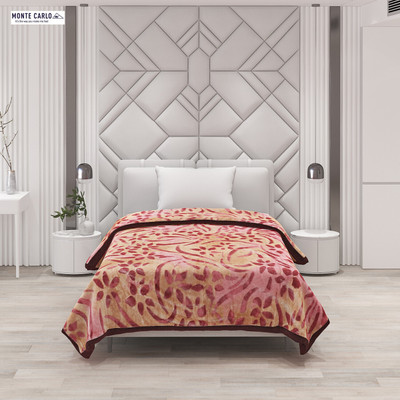 MONTE CARLO Printed Single Mink Blanket for  Heavy Winter(Polyester, Multicolor)