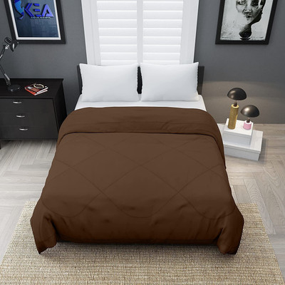 Relaxfeel Solid Single Comforter for  Heavy Winter(Poly Cotton, Brown)