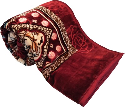 HOMIEE Floral Double Mink Blanket for  Heavy Winter(Polyester, Maroon)