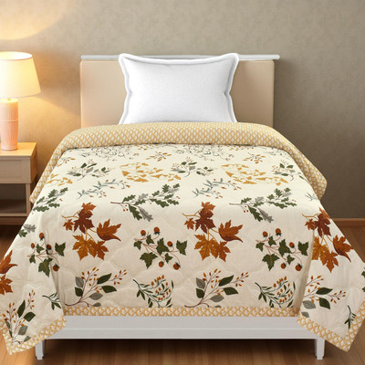 KWALITY DREAMS Printed Single AC Blanket for  AC Room(Poly Cotton, Warm Cream)